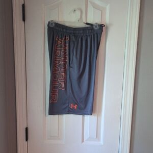 Under Armour Men's Gray and Orange Athletic Shorts